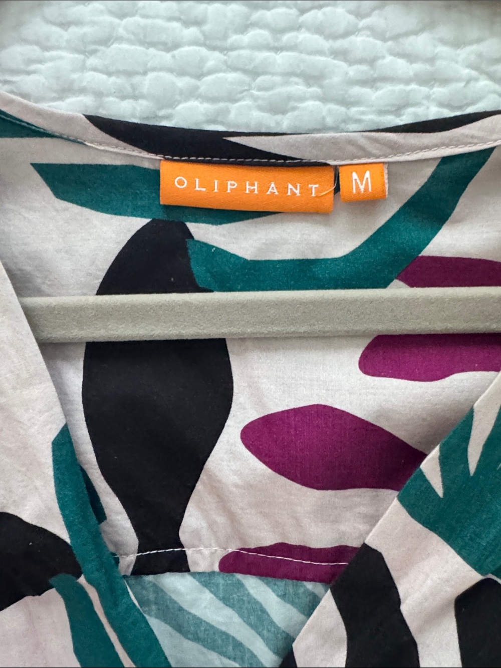 Oliphant Smocked Waist Mini- Reef Magenta Teal, Mini Dress - Picture 3 of 3